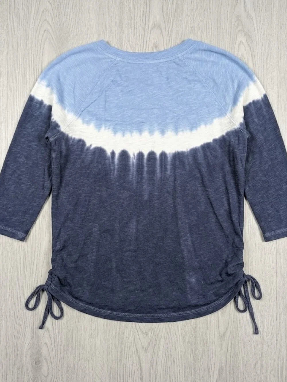 Ombre Tie Dye Side Tie Top S Coastal Cottagecore Cozy Weekend Crewneck - Picture 5 of 17